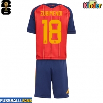 Spanien Martin Zubimendi #18 Heimtrikotsatz Kinder EM 2024 Kurzarm (+ Kurze Hosen)